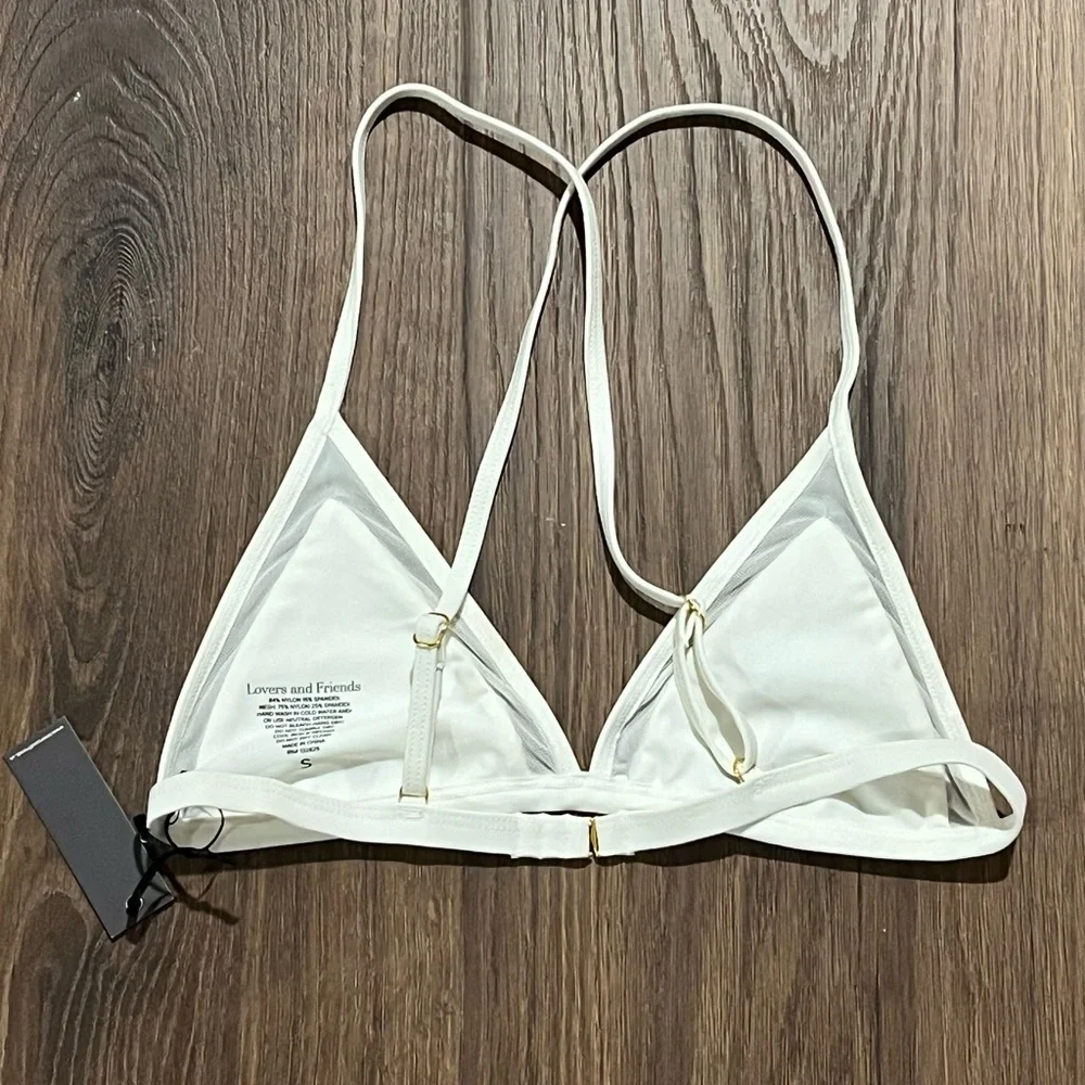 Lovers + Friends | New Cashel bikini swim top Women’s size S triangle sheer NWT - Picture 4 of 6